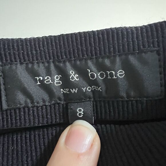 Rag & Bone High Rise Simone Pants Stretch Ankle Lace Up Navy Women’s Size 8 - Picture 6 of 8